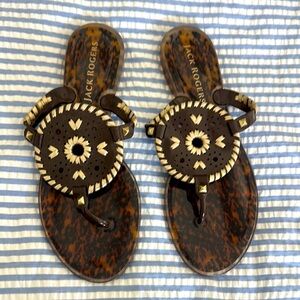 Jack Rogers Tortoise Sandals, Sz 9